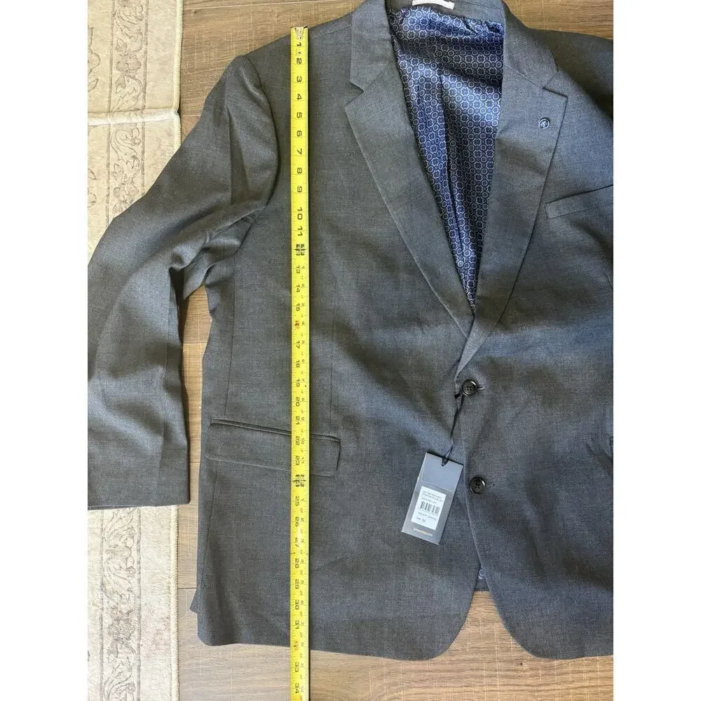 Johnny Bigg Men's Matteo Textured Charcoal‎ Stretch Blazer Size 54 NWT